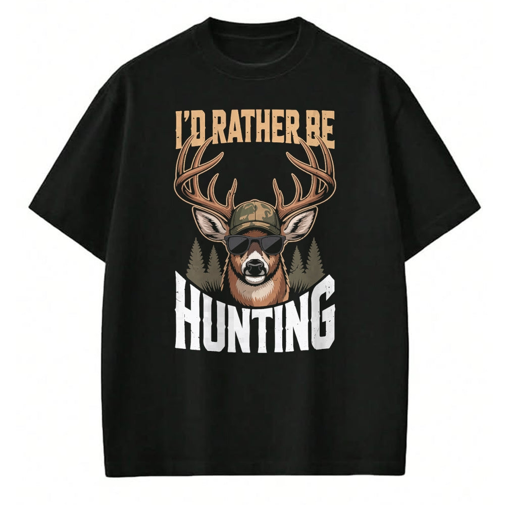 Funny Hunting Shirt, Gift For Hunting Lover Unisex T-Shirt/Hoodie/Sweatshirt HLT00 - Mens Camo Deer Hunting Funny Id Rather Be Hunting Camouflage T-Shirt