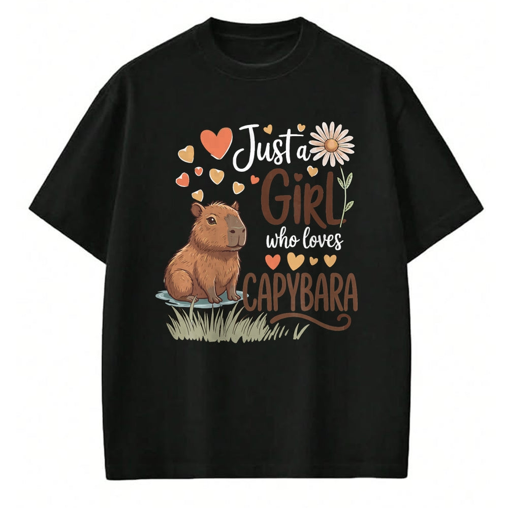 Cute Capybara Shirt, Funny Capybara Unisex T-Shirt/Hoodie/Sweatshirt HLT00 - Just A Girl Who Loves Capybaras Cute Capybara Women Girls T-Shirt