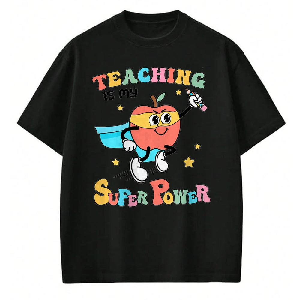 Best Teacher Shirt, Funny Teacher UnisexT-Shirt/Hoodie/Sweatshirt HLT00 - Retro Teaching is My Superpower Apple Teacher Appreciation T-Shirt