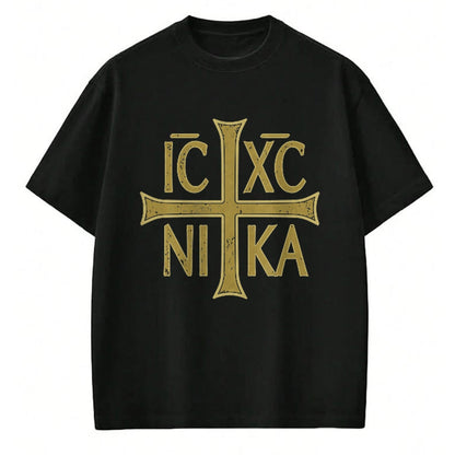 Christian Tee, Christian Faith Unisex T-Shirt/Hoodie/Sweatshirt HLT00 - ICXC NIKA Christogram Cross Orthodox Christian Discreet T-Shirt