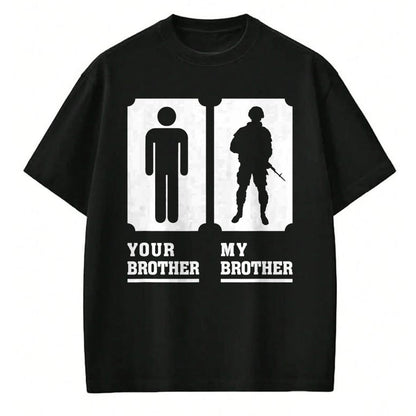 Gift for Mom Shirt, Funny Mom Unisex T-Shirt/Hoodie/Sweatshirt HLT00 - My Brother Is in Military Veteran Brother For Proud Sister T-Shirt