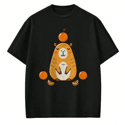 Cute Capybara Shirt, Funny Capybara Unisex T-Shirt/Hoodie/Sweatshirt HLT00 - Kawaii Capybara Orange Long Sleeve T-Shirt (1)