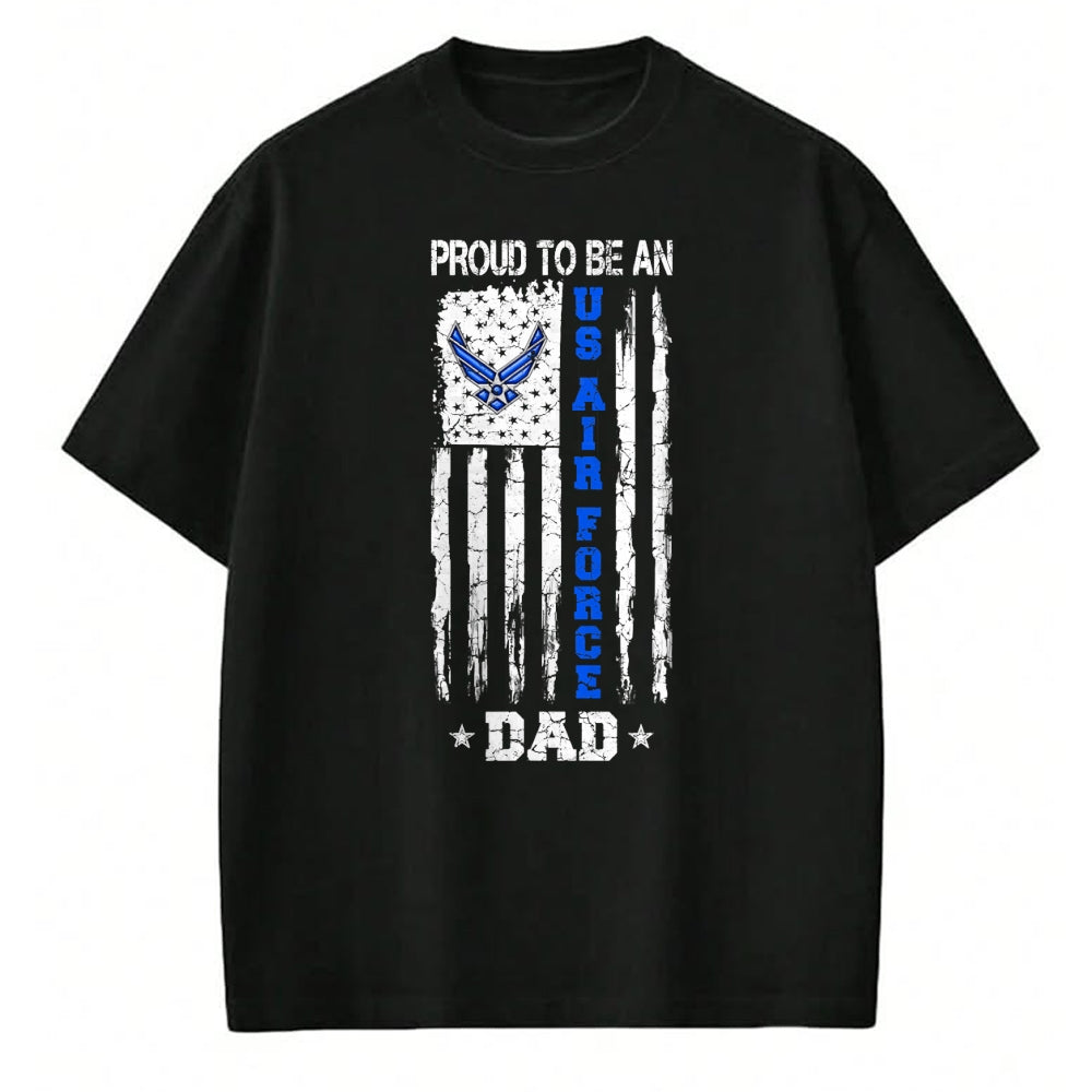 Gift for Dad Shirt, Funny Dad Unisex T-Shirt/Hoodie/Sweatshirt HLT00 – Vintage USA Flag Proud To Be An US Air Force Dad T-Shirt