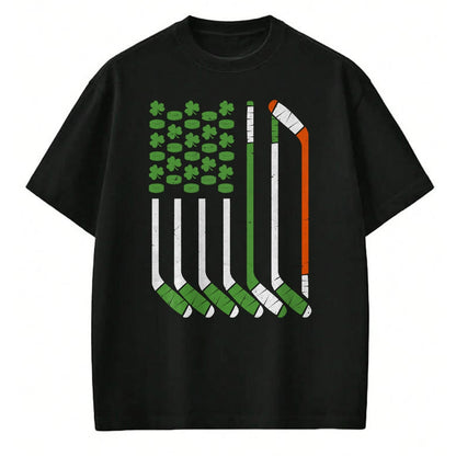 Patrick Day Shirts for Family, Funny Patrick Day shirts, st patrick's day Unisex T-Shirt/Hoodie/Sweatshirt HLT00 - Vintage St Patrick Day Ice Hockey American Flag Saint Pattys T-Shirt