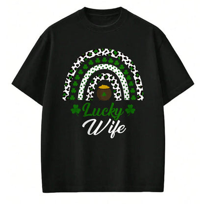 Best Wife Shirt, Wife and Husband Unisex T-Shirt/Hoodie/Sweatshirt HLT00 - Gift for wife T shirt, lucky wife   Lucky Wife Rainbow St Patricks Day Lucky Wife Long Sleeve T-Shir (3)