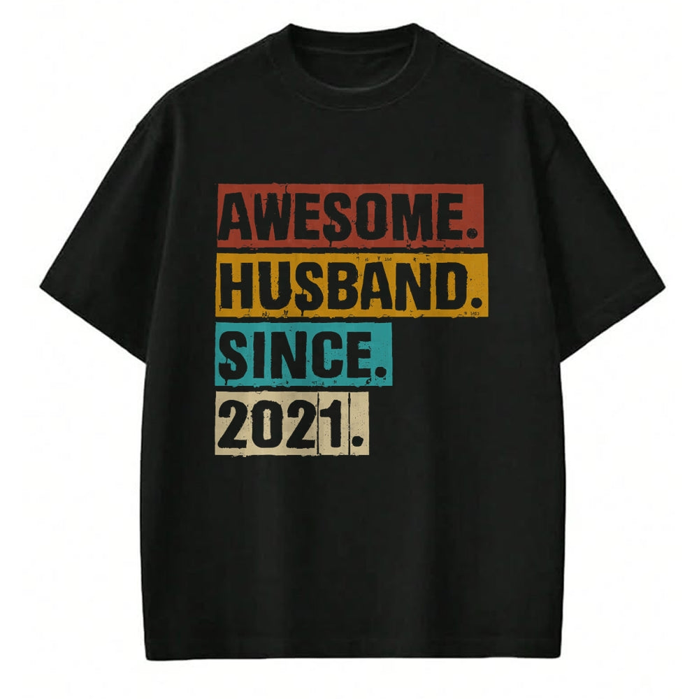 Best Wife Shirt, Wife and Husband Unisex T-Shirt/Hoodie/Sweatshirt HLT00 - 3rd Year Wedding Anniversary Epic Awesome Husband Since 2021 T-Shirt (2)