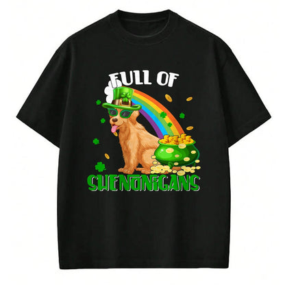 Patrick Day Shirts for Family, Funny Patrick Day shirts, st patrick's day Unisex T-Shirt/Hoodie/Sweatshirt HLT00 - Full Of Shenanigans Patrick Day Leprechaun Golden Retriever T-Shirt