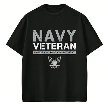 Proud Veteran Shirt, Funny Veteran UnisexT-Shirt/Hoodie/Sweatshirt HLT00 - US Navy - Veteran Honor Courage Commitment T-Shirt, Men, Black, 3X-Large