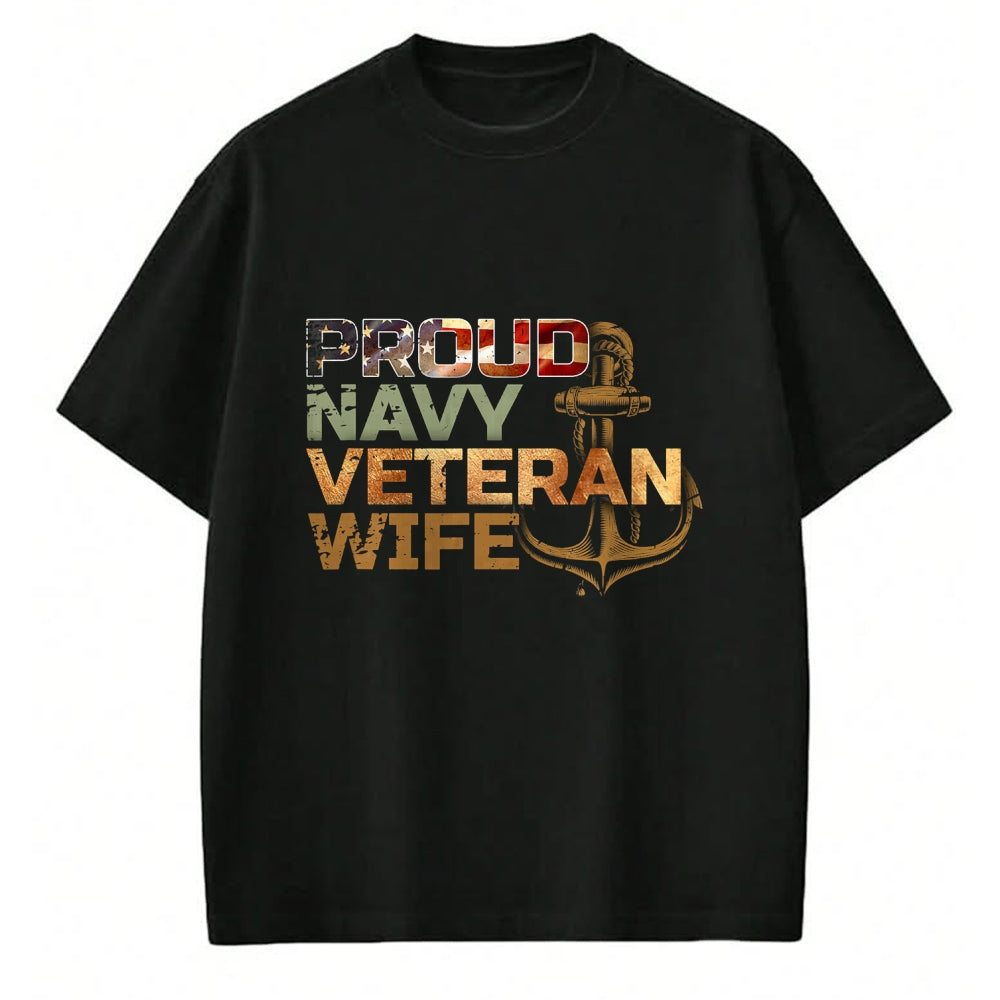 Proud Veteran Shirt, Funny Veteran UnisexT-Shirt/Hoodie/Sweatshirt HLT00 - Proud Veteran_s Wife USA American Flag Patriotic T-Shirt