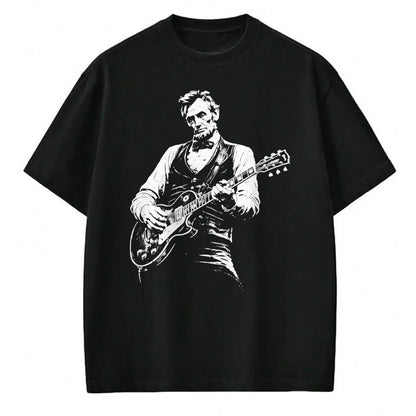 Guitar Lover Shirt, Funny Guitar UnisexT-Shirt/Hoodie/Sweatshirt HLT00 - Retro Vintage Abraham Lincoln Abe Lincoln Playing Guitar Men T-Shirt