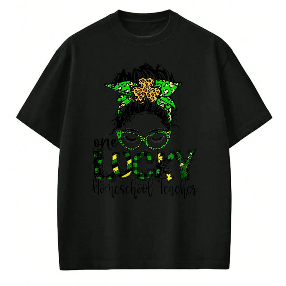Patrick Day Shirts for Family, Funny Patrick Day shirts, st patrick's day Unisex T-Shirt/Hoodie/Sweatshirt HLT00 - One Lucky Homeschool Teacher St Patrick Day Teacher LOVE KID T-Shirt