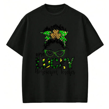 Patrick Day Shirts for Family, Funny Patrick Day shirts, st patrick's day Unisex T-Shirt/Hoodie/Sweatshirt HLT00 - One Lucky Homeschool Teacher St Patrick Day Teacher LOVE KID T-Shirt