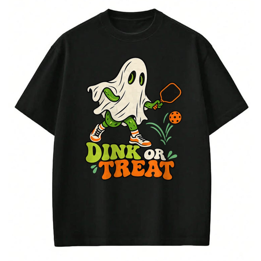 Funny Pickleball Shirt, Pickleball Lover Unisex T-Shirt/Hoodie/Sweatshirt HLT00 - Halloween Pickleball Ghost Men Women Pickleball Halloween T-Shirt