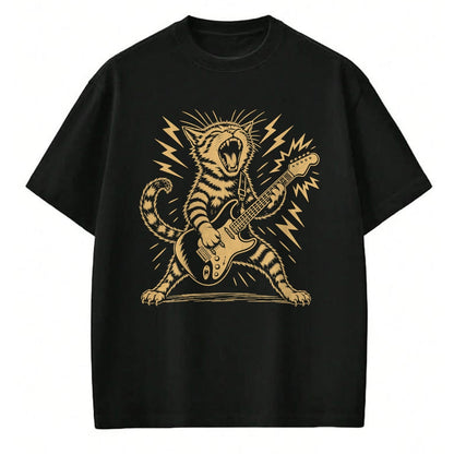 Guitar Lover Shirt, Funny Guitar UnisexT-Shirt/Hoodie/Sweatshirt HLT00 - Cat Playing Guitar Rock and Roll Music Men Women Kids T-Shirt