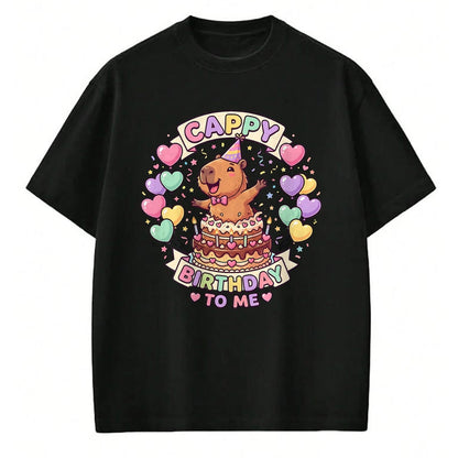 Cute Capybara Shirt, Funny Capybara UnisexT-Shirt/Hoodie/Sweatshirt HLT00 - Capybara Birthday Kawaii Girl Cappy Birthday to Me T-Shirt
