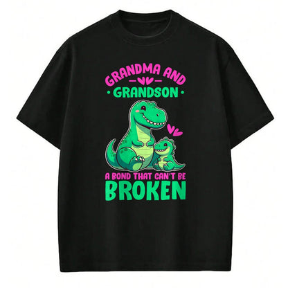 Best Grandma Shirt, Proud Grandma Unisex T-Shirt/Hoodie/Sweatshirt HLT00 - Grandma and Grandson A Bond That Can't Be Broken Dinosaurs T-Shirt