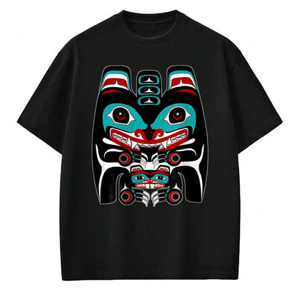 Native American T-Shirts, Vintage Native American Unisex T-Shirt/Hoodie/Sweatshirt HLT00 - Indigenous Alaska Native American Art Style Bear & Beaver
