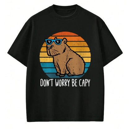 Cute Capybara Shirt, Funny Capybara Unisex T-Shirt/Hoodie/Sweatshirt HLT00 - Dont Worry Be Capy Capybara Retro Men Boys Kids Youth Women T-Shirt
