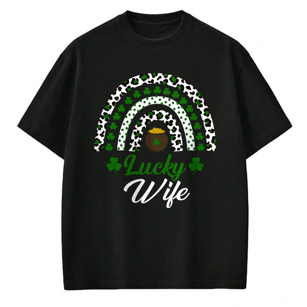 Best Wife Shirt, Wife and Husband Unisex T-Shirt/Hoodie/Sweatshirt HLT00 - Gift for wife T shirt, lucky wife   Lucky Wife Rainbow St Patricks Day Lucky Wife Long Sleeve T-Shir (1)