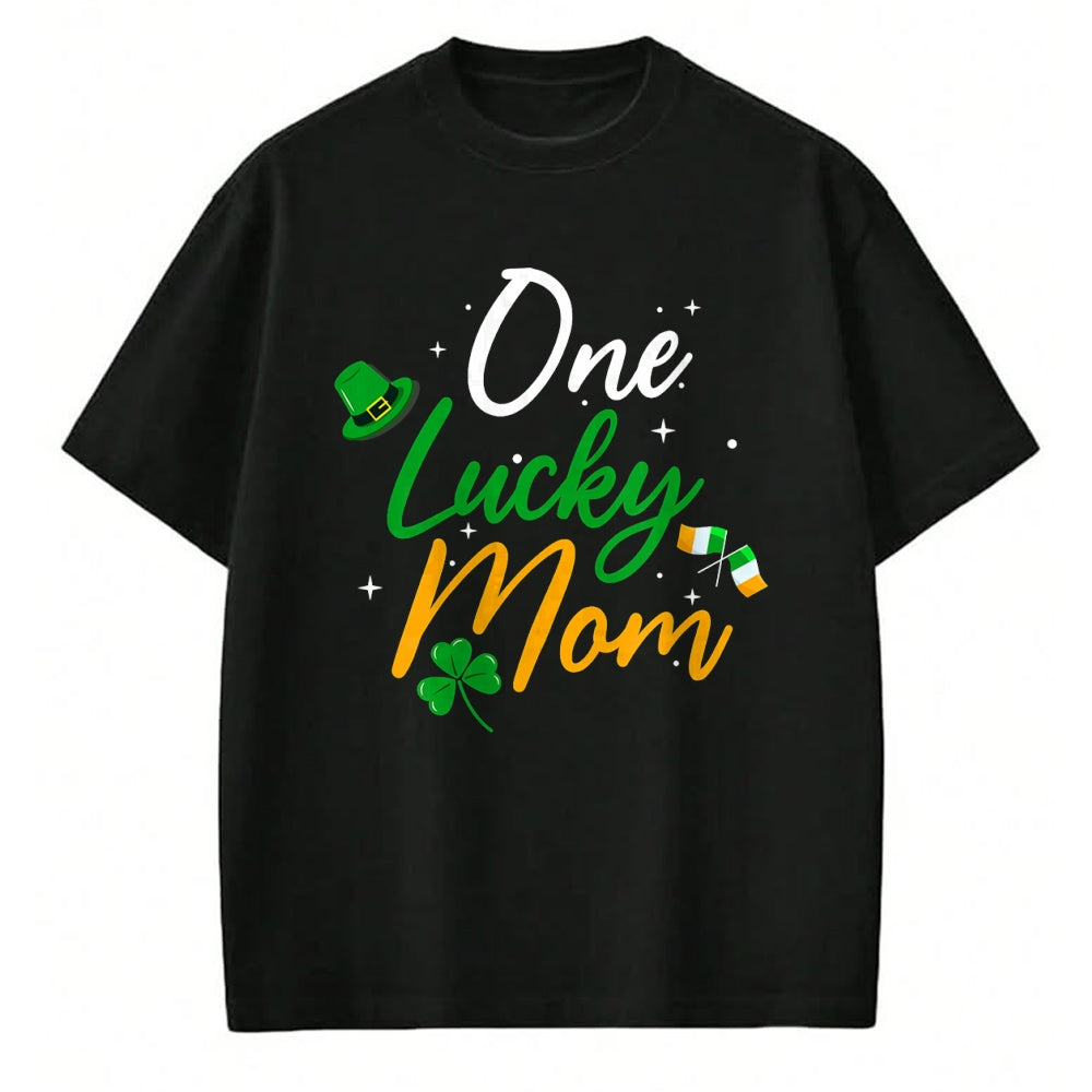 Gift for Mom Shirt, Funny Mom Unisex T-Shirt/Hoodie/Sweatshirt HLT00 - One Lucky Mom - Funny St Patricks Day Irish Mother T-Shirt