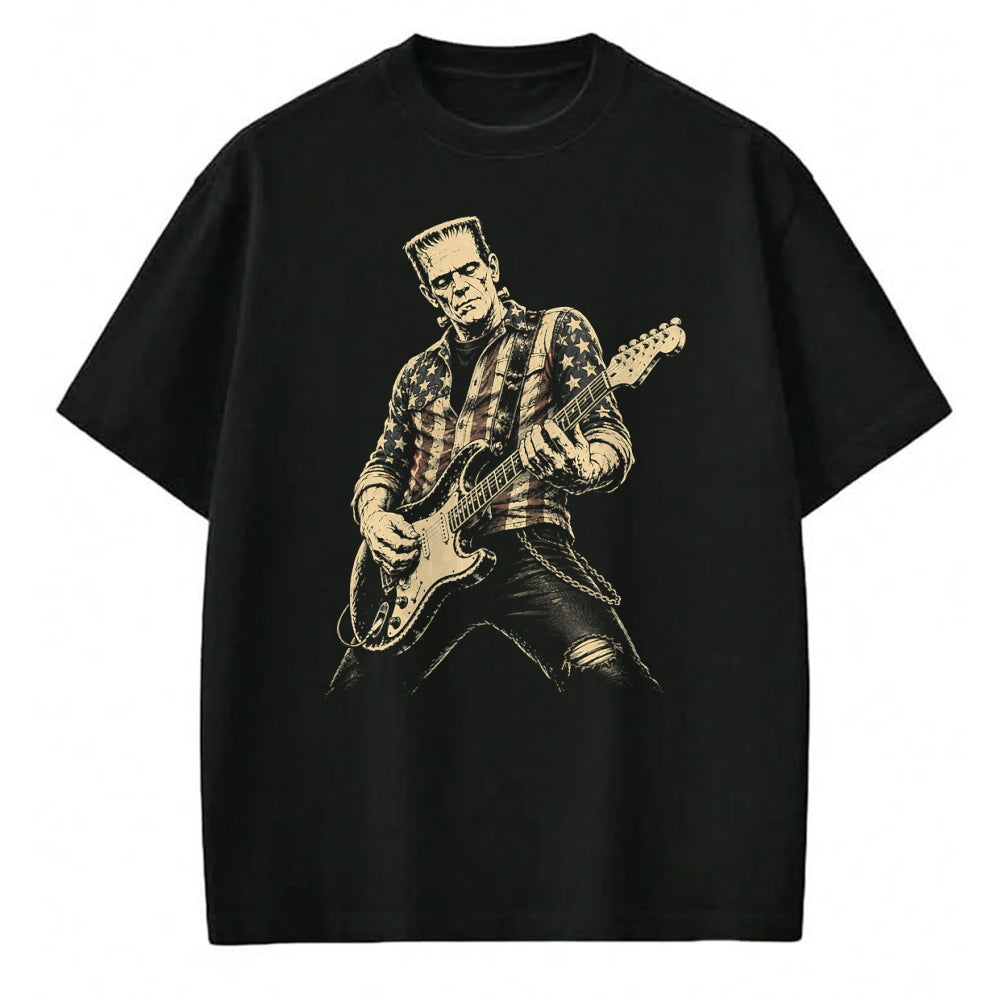 Guitar Lover Shirt, Funny Guitar UnisexT-Shirt/Hoodie/Sweatshirt HLT00 - Guitar Lovers Halloween Horror Frankenstein Playing Guitar T-Shirt