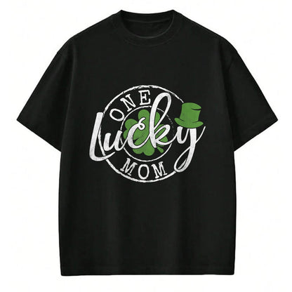 Gift for Mom Shirt, Funny Mom Unisex T-Shirt/Hoodie/Sweatshirt HLT00 - One Lucky Mom Funny Mother Irish Clovers St Patricks Day T-Shirt