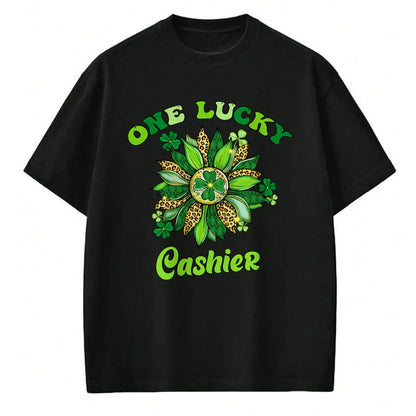 Patrick Day Shirts for Family, Funny Patrick Day shirts, st patrick's day Unisex T-Shirt/Hoodie/Sweatshirt HLT00 - St Patrick Day Shamrock One Lucky Cashier Retro Saint Paddys T-Shirt