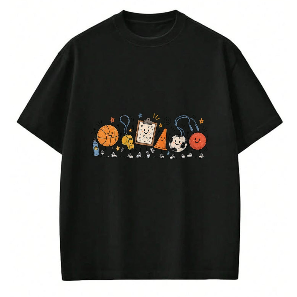 Best Teacher Shirt, Funny Teacher UnisexT-Shirt/Hoodie/Sweatshirt HLT00 - PE Teacher Doodle Physical Education Basketball Back to T-Shirt