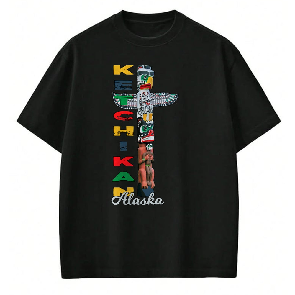 Native American T-Shirts, Vintage Native American Unisex T-Shirt/Hoodie/Sweatshirt HLT00 - Ketchikan Alaska Totem Pole Native Art Souvenir Keepsake