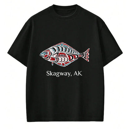 Native American T-Shirts, Vintage Native American Unisex T-Shirt/Hoodie/Sweatshirt HLT00 - Native American Skagway Alaska Halibut Northwest Indian Gift