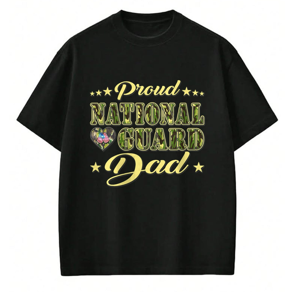 Gift for Dad Shirt, Funny Dad Unisex T-Shirt/Hoodie/Sweatshirt HLT00 – Proud National Guard Dad Dog Tags Heart Military Father Gift T-Shirt