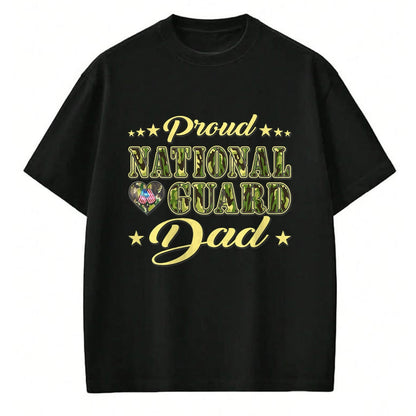 Gift for Dad Shirt, Funny Dad Unisex T-Shirt/Hoodie/Sweatshirt HLT00 – Proud National Guard Dad Dog Tags Heart Military Father Gift T-Shirt