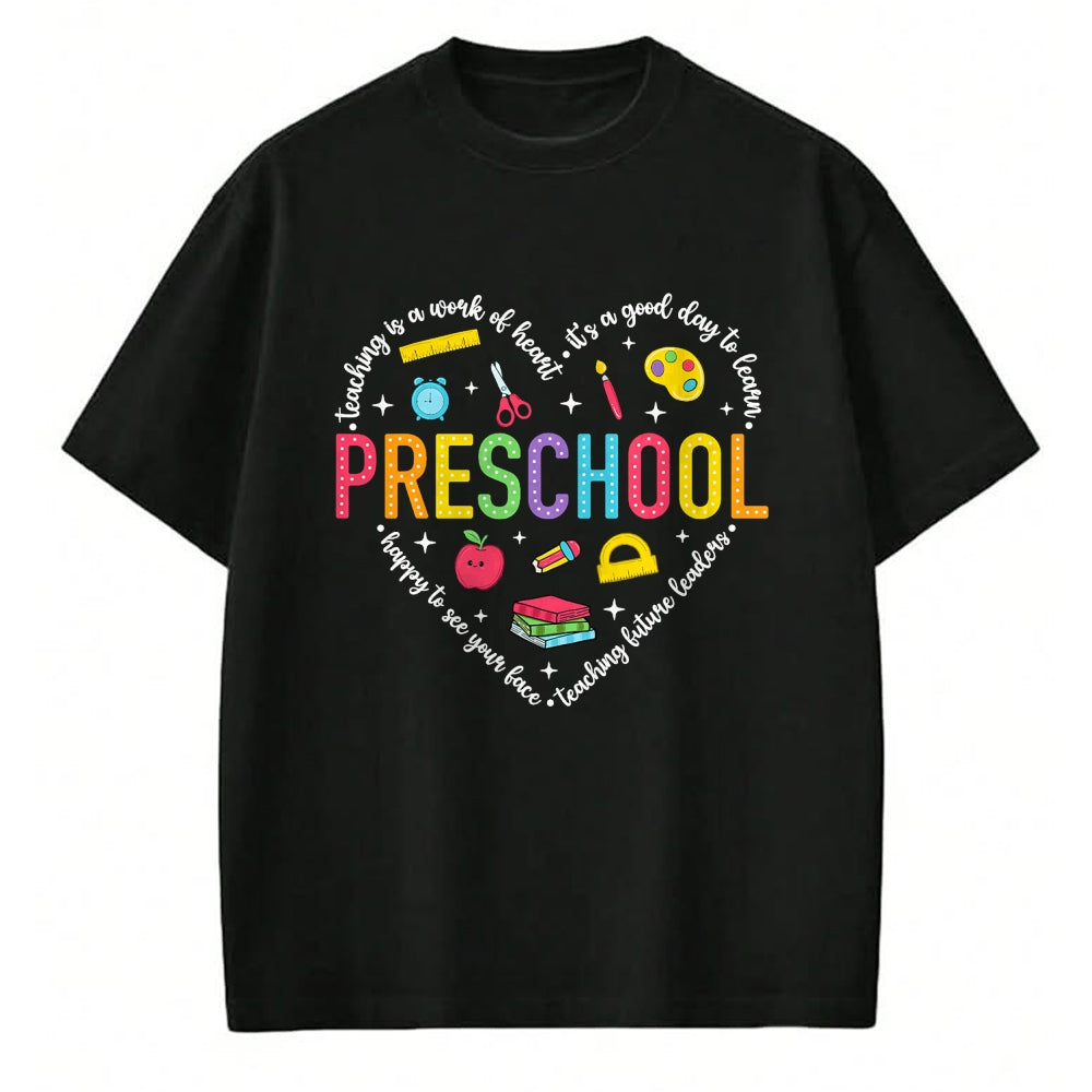 Best Teacher Shirt, Funny Teacher UnisexT-Shirt/Hoodie/Sweatshirt HLT00 - Preschool Teacher Pre-K Heart First Day of Preschool Kids T-Shirt