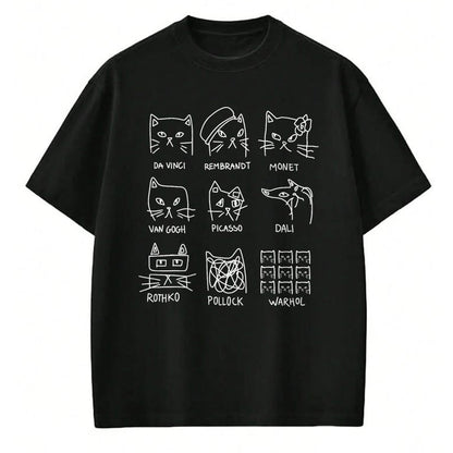 Best Teacher Shirt, Funny Teacher UnisexT-Shirt/Hoodie/Sweatshirt HLT00 - Artistic Cats Funny Cat Minimalist Illustration Art Teacher T-Shirt