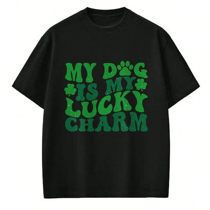 Gift for Mom Shirt, Funny Mom Unisex T-Shirt/Hoodie/Sweatshirt HLT00 - My Dog Is My Lucky Charm Retro St Patricks Day Dog Mom T-Shirt