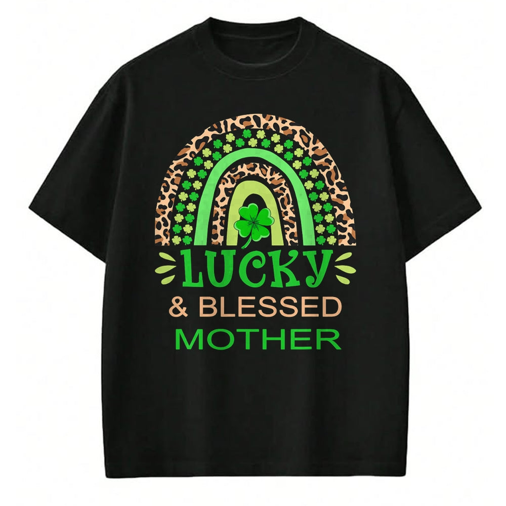 Gift for Mom Shirt, Funny Mom Unisex T-Shirt/Hoodie/Sweatshirt HLT00 - One Lucky Mom St. Patricks Day Blessed Mother Mama T-Shirt