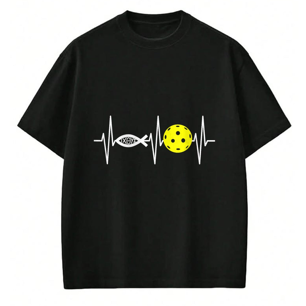 Funny Pickleball Shirt, Pickleball Lover Unisex T-Shirt/Hoodie/Sweatshirt HLT00 - Christian Shirt Pickleball Player Ichthys Jesus Fish Symbol T-Shirt