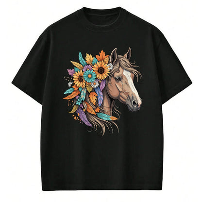 Best Horse Lover Shirt , Funny Horse UnisexT-Shirt/Hoodie/Sweatshirt HLT00 - Floral Wild Horse Country Horse Riding Women Girls T-Shirt