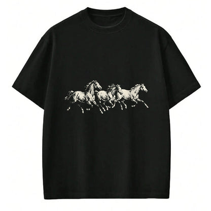 Best Horse Lover Shirt , Funny Horse UnisexT-Shirt/Hoodie/Sweatshirt HLT00 - Wild Horses Running Vintage 90s Western Cowboy Horse Lover T-Shirt