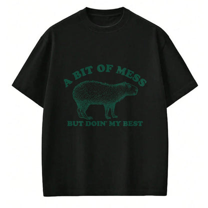 Cute Capybara Shirt, Funny Capybara Unisex T-Shirt/Hoodie/Sweatshirt HLT00 - Funny Bit of A Mess Capybara Meme Graphic for Women T-Shirt