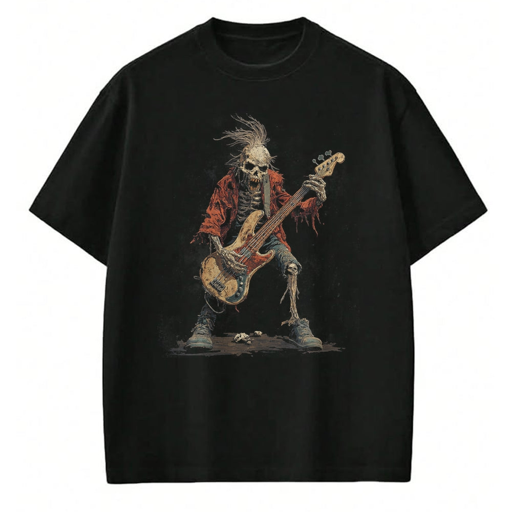 Guitar Lover Shirt, Funny Guitar UnisexT-Shirt/Hoodie/Sweatshirt HLT00 - Skeleton Punk Rocker Halloween Bass Guitar Rock N Roll T-Shirt