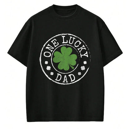 Gift for Dad Shirt, Funny Dad Unisex T-Shirt/Hoodie/Sweatshirt HLT00 – One Lucky Dad Father Funny Irish Shamrocks St Patrick_s Day T-Shirt