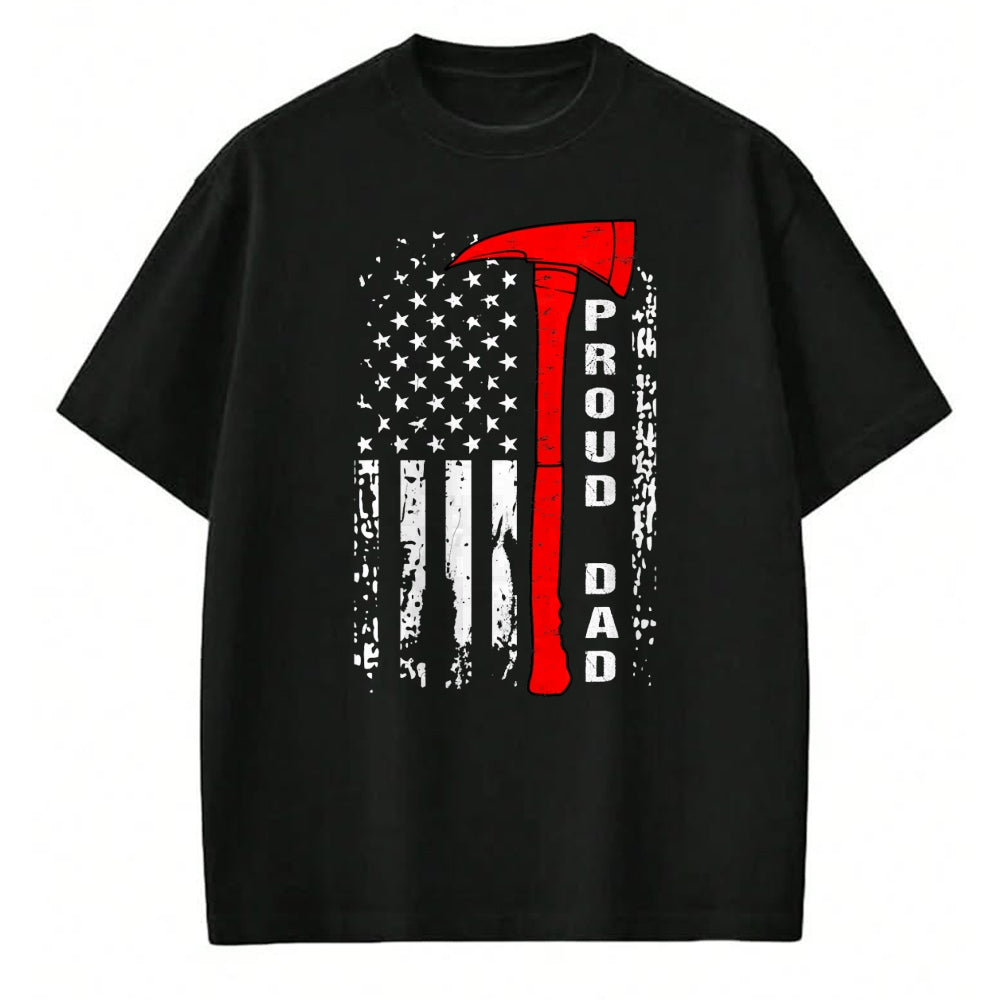 Gift for Dad Shirt, Funny Dad Unisex T-Shirt/Hoodie/Sweatshirt HLT00 – Firefighter Dad Shirt Proud Dad of Brave Firefighter T-Shirt