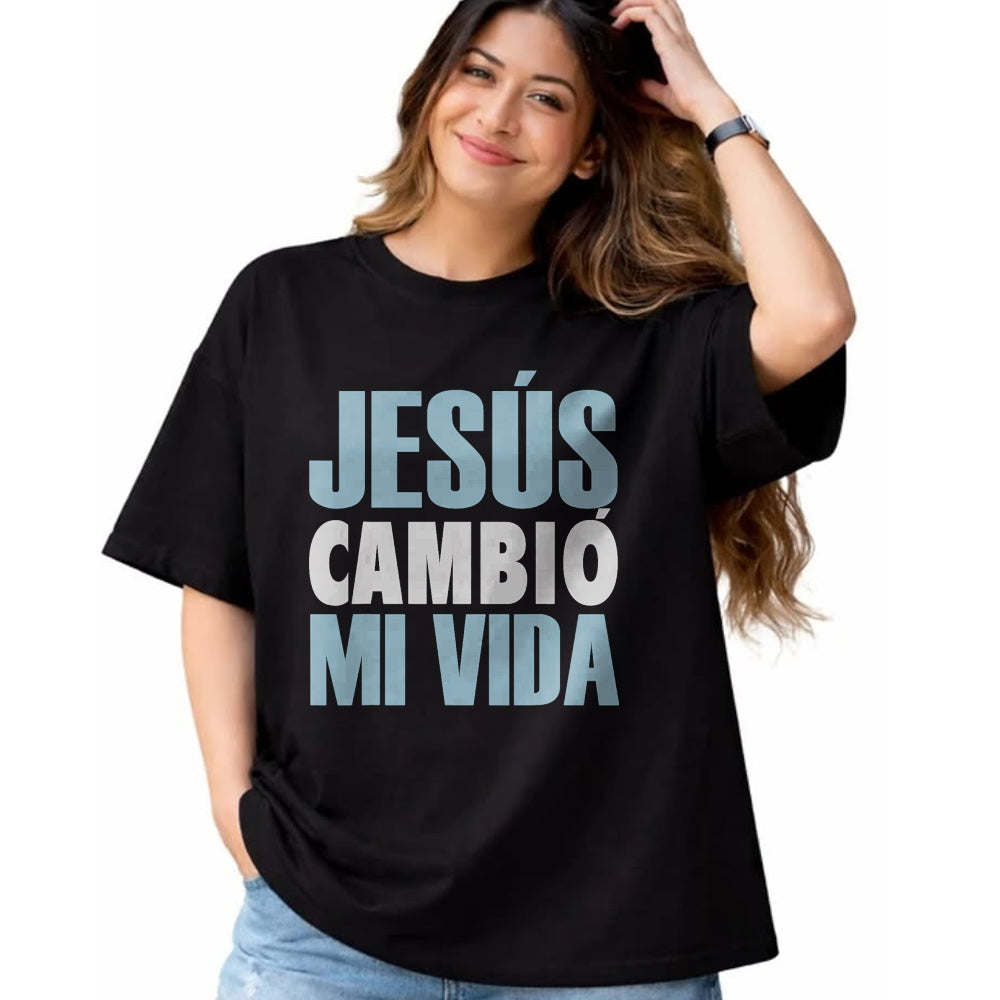 Christian Tee, Christian Faith Unisex T-Shirt/Hoodie/Sweatshirt HLT00 - Jesus Cambio Mi Vida, Spanish Shirt, Spanish Christian Shirt T-Shirt