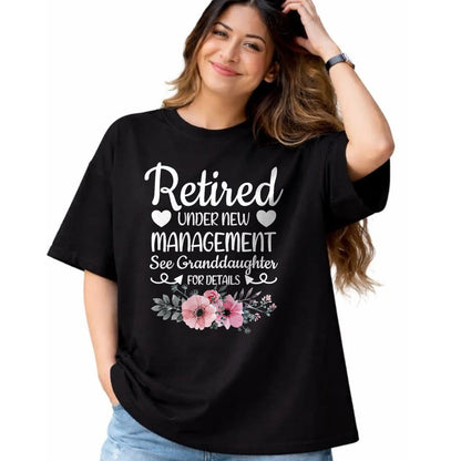 Best Grandpa Shirt, Proud Grandpa Unisex T-Shirt/Hoodie/Sweatshirt HLT00 - Retired Under New Management Granddaughter Grandma Grandpa T-Shirt (1)