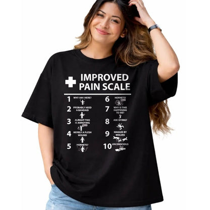 Best Doctor Shirt, Funny Doctor UnisexT-Shirt/Hoodie/Sweatshirt HLT00 - Improved Pain Scale Healthcare Nurse Pain Level Chart Doctor T-Shirt, Men, Black, 3X-Large