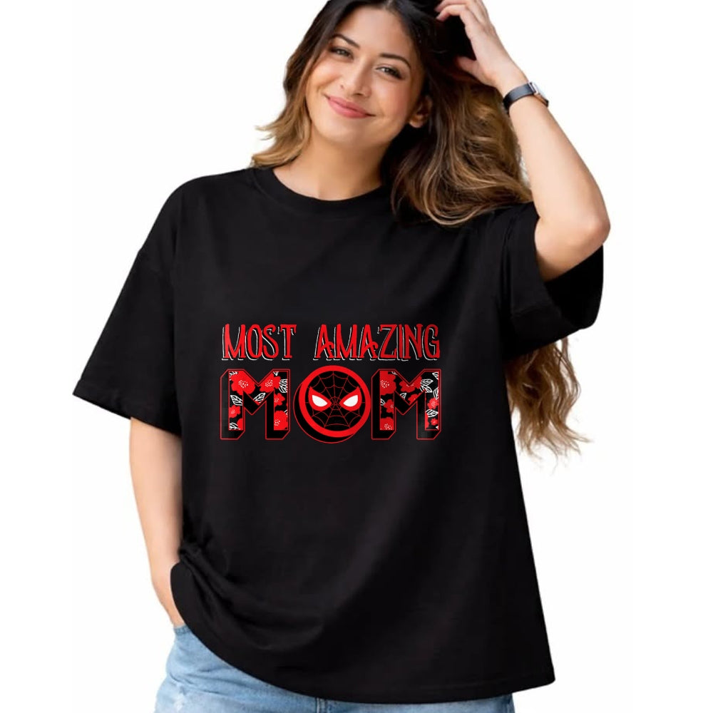 Gift for Mom Shirt, Funny Mom Unisex T-Shirt/Hoodie/Sweatshirt HLT00 - Marvel Mothers Day Spider-Man Most Amazing Mom Chest Logo T-Shirt
