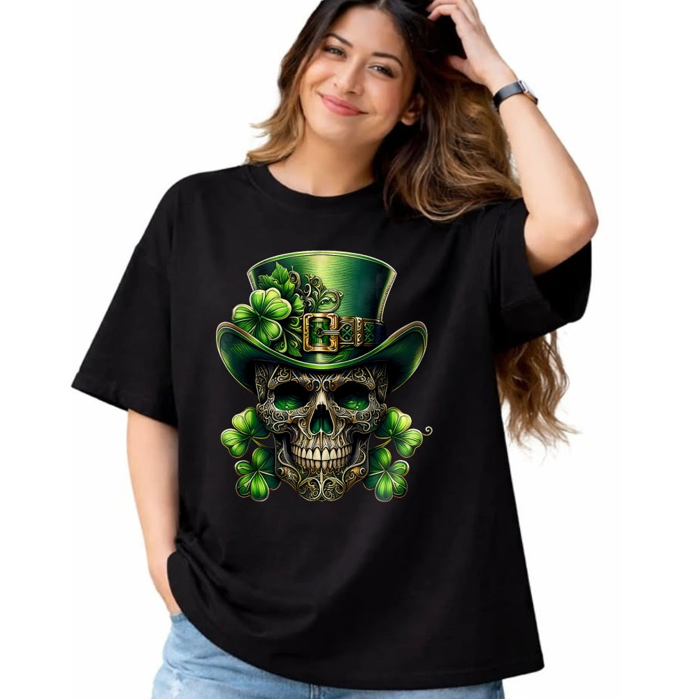 Patrick Day Shirts for Family, Funny Patrick Day shirts, st patrick's day Unisex T-Shirt/Hoodie/Sweatshirt HLT00 - Sugar Skull St Patrick Day of the Dead Lucky Shamrock T-Shirt