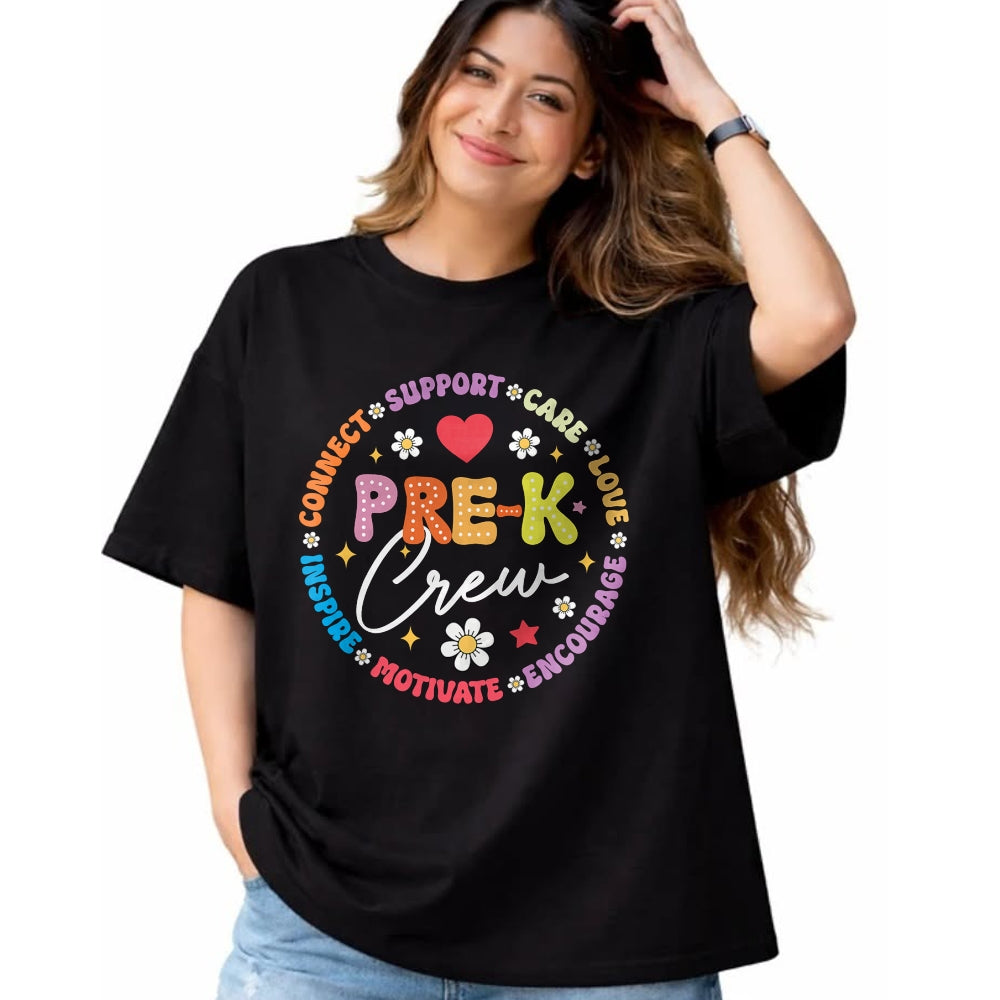 Best Teacher Shirt, Funny Teacher UnisexT-Shirt/Hoodie/Sweatshirt HLT00 - Pre-K Crew 1st Day of School Funny Preschool Teacher T-Shirt