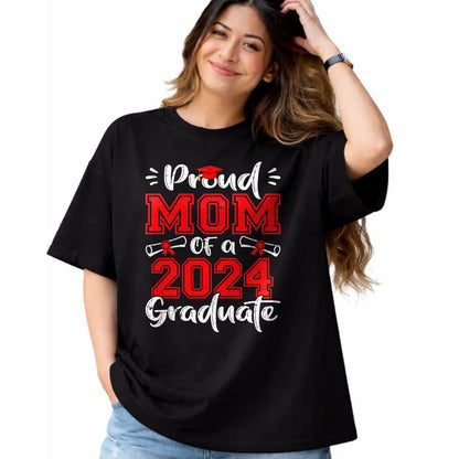 Gift for Mom Shirt, Funny Mom Unisex T-Shirt/Hoodie/Sweatshirt HLT00 - Mom Senior 2024 Proud Mom Of A Class Of 2024 Graduate T-Shirt